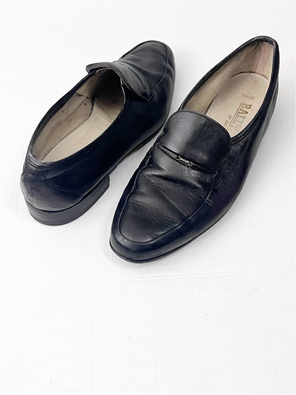 BALLY Basel Black Soft Leather Slip On Loafers Size 8.5 Quiet Luxury Neutral